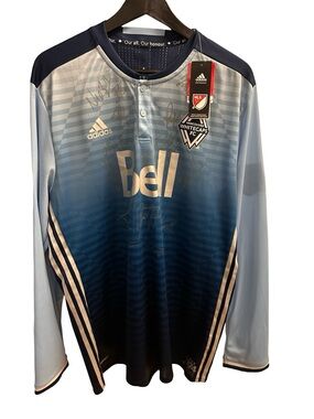 Signed Vancouver Whitecaps FC Adidas MLS Long Sleeve Jersey NWT